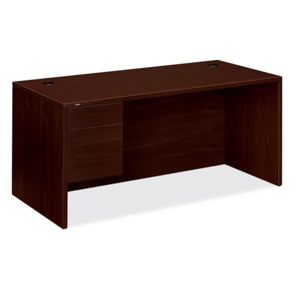 The Hon Co HON10584LNN Left Pedestal Desk 66 in. W x 30 in. D x 29.5 in. H Mahogany H10584L.NN - main